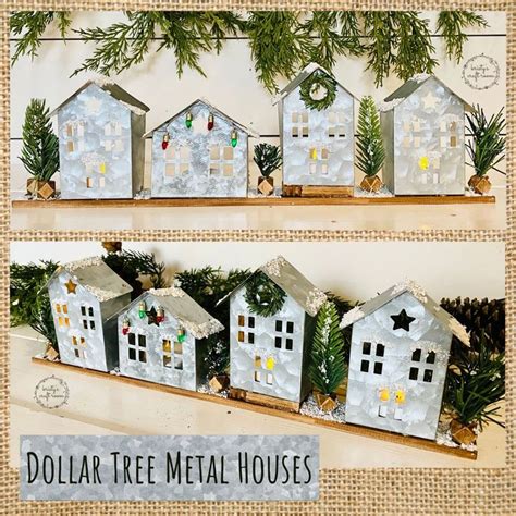 dollar tree metal houses|dollar tree christmas wall decor.